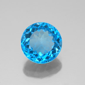 Topazio naturale blu da 2,54 ct, taglio rotondo, VVS