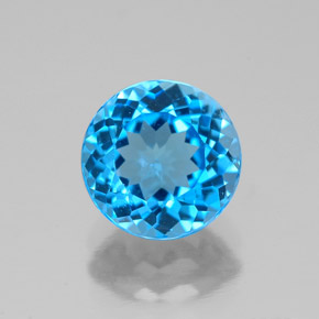 Topazio naturale blu da 2,53 ct, taglio rotondo, VS