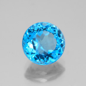 Topazio naturale blu da 2,53 ct, taglio rotondo, VS