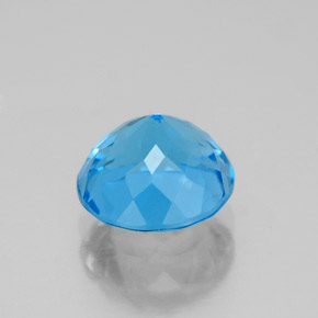 Topazio naturale blu da 2,61 ct, taglio rotondo, VS-SI