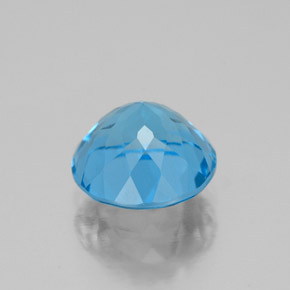 Topazio naturale blu da 2,56 ct, taglio rotondo, VVS-VS
