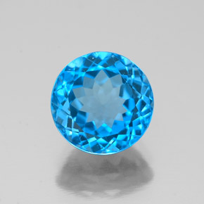 Topazio naturale blu da 2,67 ct, taglio rotondo, VS