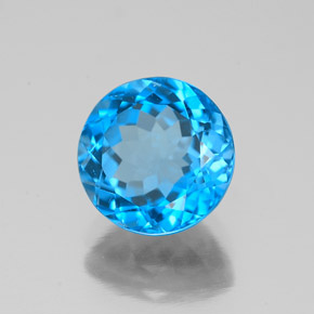Topazio naturale blu da 2,67 ct, taglio rotondo, VS