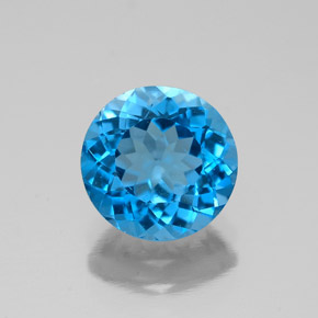 Topazio naturale blu da 2,26 ct, taglio rotondo, VS