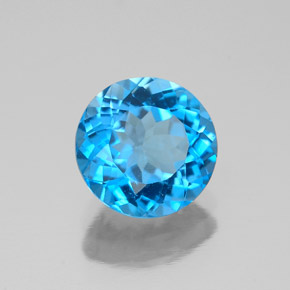 Topazio naturale blu da 2,26 ct, taglio rotondo, VS