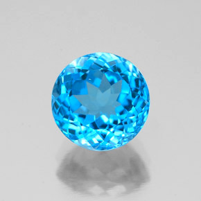 Topazio naturale blu da 2,51 ct, taglio rotondo, VVS-VS