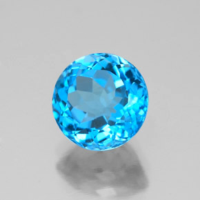 Topazio naturale blu da 2,51 ct, taglio rotondo, VVS-VS