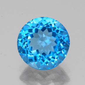 Topazio naturale blu da 2,32 ct, taglio rotondo, VS