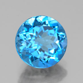 Topazio naturale blu da 2,44 ct, taglio rotondo, VVS-VS