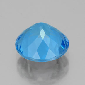 Topazio naturale blu da 2,44 ct, taglio rotondo, VVS-VS