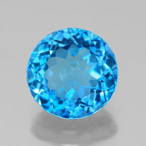 Topazio naturale blu da 2,47 ct, taglio rotondo, VS