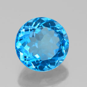 Topazio naturale blu da 2,47 ct, taglio rotondo, VS