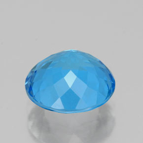 Topazio naturale blu da 2,47 ct, taglio rotondo, VS