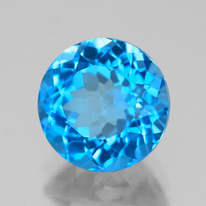 Topazio naturale blu da 2,62 ct, taglio rotondo, VS