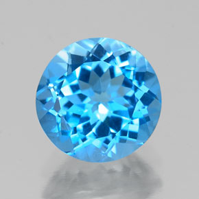 Topazio naturale blu da 2,23 ct, taglio rotondo, VS