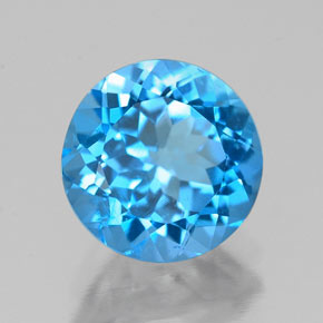 Topazio naturale blu da 2,23 ct, taglio rotondo, VS