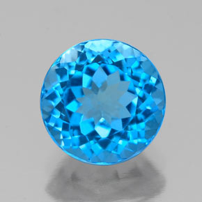 Topazio naturale blu da 2,44 ct, taglio rotondo, VVS