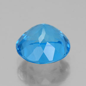 Topazio naturale blu da 2,44 ct, taglio rotondo, VVS