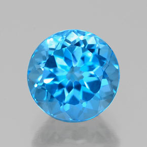 Topazio naturale blu da 2,54 ct, taglio rotondo, VS