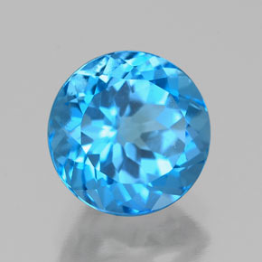 Topazio naturale blu da 2,54 ct, taglio rotondo, VS