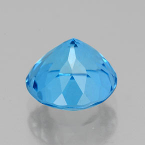 Topazio naturale blu da 2,54 ct, taglio rotondo, VS