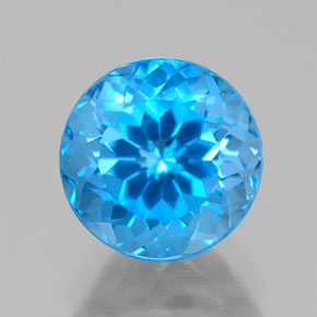 Topazio naturale blu da 2,76 ct, taglio rotondo, VS