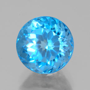 Topazio naturale blu da 2,76 ct, taglio rotondo, VS