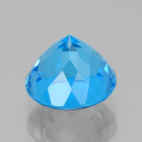 Topazio naturale blu da 2,76 ct, taglio rotondo, VS