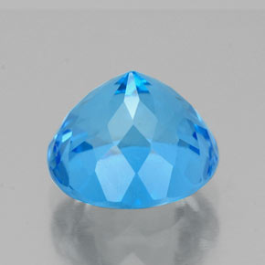 Topazio naturale blu da 2,88 ct, taglio rotondo, VVS