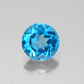 Topazio naturale blu da 2,08 ct, taglio rotondo, VS-SI