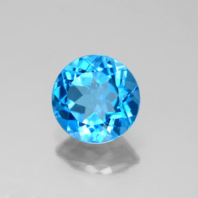 Topazio naturale blu da 2,08 ct, taglio rotondo, VS-SI