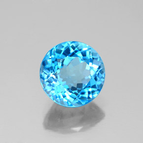 Topazio naturale blu da 2,39 ct, taglio rotondo, VS