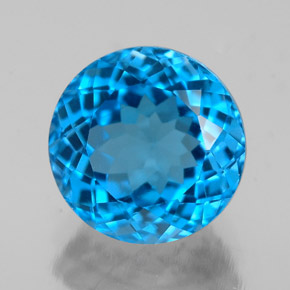 Topazio naturale blu da 2,55 ct, taglio rotondo, VS