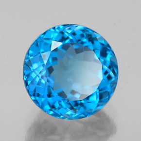 Topazio naturale blu da 2,55 ct, taglio rotondo, VS