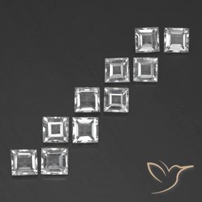 Gemme di Topazio Bianco naturale da 7.49 ct, Quadrato, VVS
