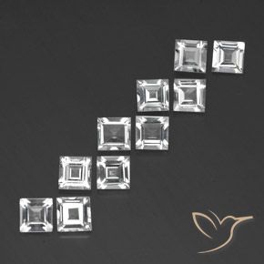 Gemme di Topazio Bianco naturale da 6.97 ct, Quadrato, VVS-VS