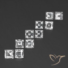 Gemme di Topazio Bianco naturale da 7.97 ct, Quadrato, VVS-VS