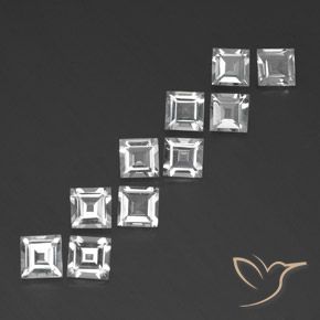 Gemme di Topazio Bianco naturale da 7.10 ct, Quadrato, VVS-VS