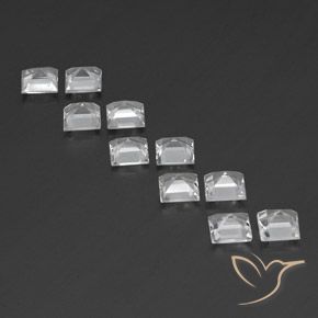 Gemme di Topazio Bianco naturale da 7.10 ct, Quadrato, VVS-VS