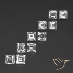 Gemme di Topazio Bianco naturale da 7.35 ct, Quadrato, VVS-VS