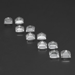 Topazio naturale bianco da 8,32 ct, quadrato, VVS