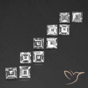 Gemme di Topazio Bianco trasparente naturale da 7.32 ct, Quadrato, VVS-VS