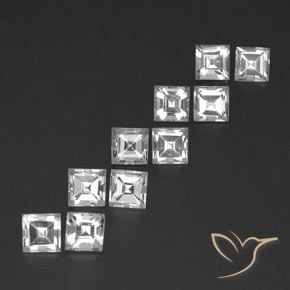 Gemme di Topazio Bianco naturale da 8.32 ct, Quadrato, VVS