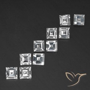 Gemme di Topazio Bianco naturale da 7.68 ct, Quadrato, VVS