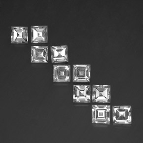 Gemme di Topazio Bianco naturale da 7.77 ct, Quadrato, VVS-VS