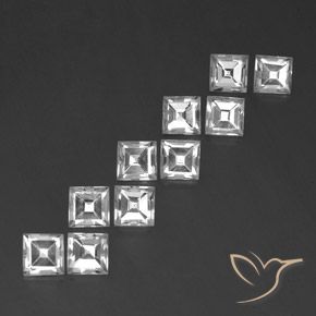 Gemme di Topazio Bianco naturale da 8.28 ct, Quadrato, VS