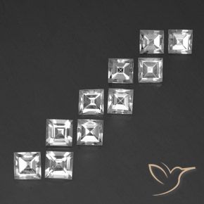 Gemme di Topazio Bianco naturale da 8.31 ct, Quadrato, VVS