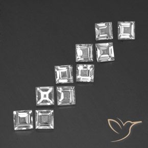 Gemme di Topazio Bianco naturale da 7.40 ct, Quadrato, VS
