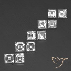 Gemme di Topazio Bianco naturale da 8.24 ct, Quadrato, VS