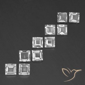 Gemme di Topazio Bianco naturale da 7.55 ct, Quadrato, VVS-VS